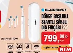 BLAUPUNKT DÖNER BAŞLIKLI STANTLI ŞARJLI DİŞ FIRÇASI